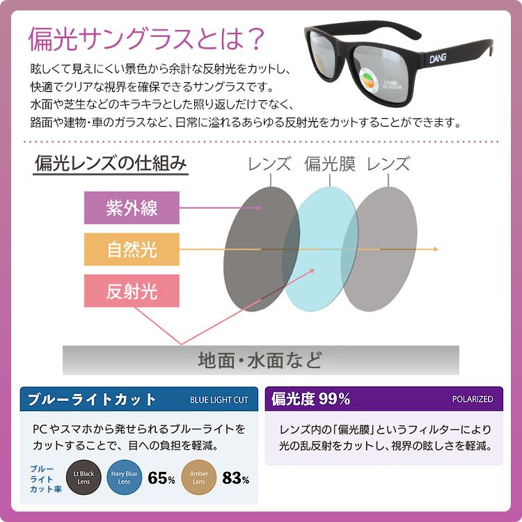 DANG SHADES 偏光 サングラス メンズ レディース UVカット ダン・シェイディーズ LOCO ウェリントン 曇らない ライトカラーレンズ 薄い色 日本製レンズ 釣り ドライブ 運転 - 画像 (4)