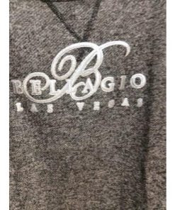 BELLGIO　BELLGIO グレー系混じり×前ふちラメ英字スエットカットソー サイズSMALL