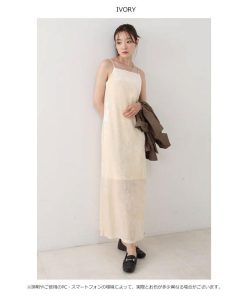 BAB バブ Bab シアーベロアカップ付きキャミワンピース ドレス ロング丈 ノースリーブ 5530102