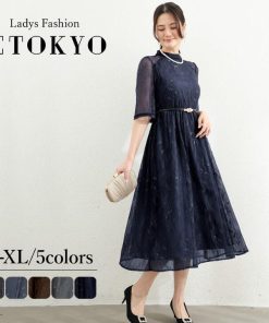 You Color ロングドレス パーティードレス バックリボン ドレス レディース 半袖 五分袖 ハイネック 透け感 結婚式 謝恩会 発表会 かわいい きれいめ 抜け感 大人 ycpt19