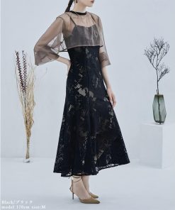 etoll. 3wayシフォンボレロ&レースキャミドレス ワンピース ワンピ ドレス オケージョン レース キャミワンピ マーメイドワンピ 結婚式 二次会 パーティー S M