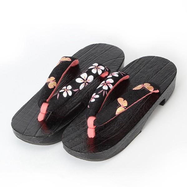 桐下駄 スリッパ 焼き桐 レディース 鼻緒 トングサンダル つっかけ 木製 厚底 ルームシューズ 花柄 女性 着物 浴衣用 夏 カジュアル - 画像 (2)