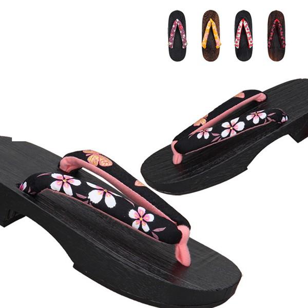 桐下駄 スリッパ 焼き桐 レディース 鼻緒 トングサンダル つっかけ 木製 厚底 ルームシューズ 花柄 女性 着物 浴衣用 夏 カジュアル - 画像 (6)