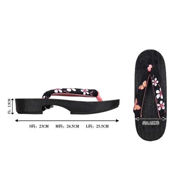 桐下駄 スリッパ 焼き桐 レディース 鼻緒 トングサンダル つっかけ 木製 厚底 ルームシューズ 花柄 女性 着物 浴衣用 夏 カジュアル - 画像 (7)