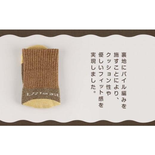 ふるさと納税 靴・スリッパ・下駄 北海道 利尻富士町 利尻山デザイン メンズ用靴下1足(ブラウン) - 画像 (4)