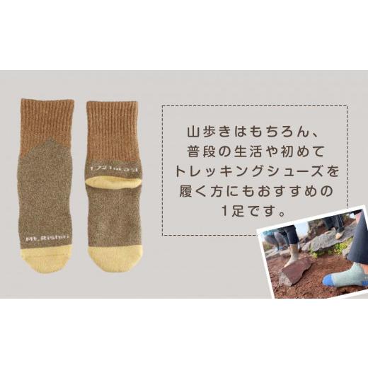 ふるさと納税 靴・スリッパ・下駄 北海道 利尻富士町 利尻山デザイン メンズ用靴下1足(ブラウン) - 画像 (5)