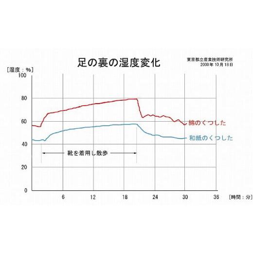 ふるさと納税 小物 愛媛県 四国中央市 和紙靴下2足セット(ロング丈) 白 M〜L ロング丈 - 画像 (4)