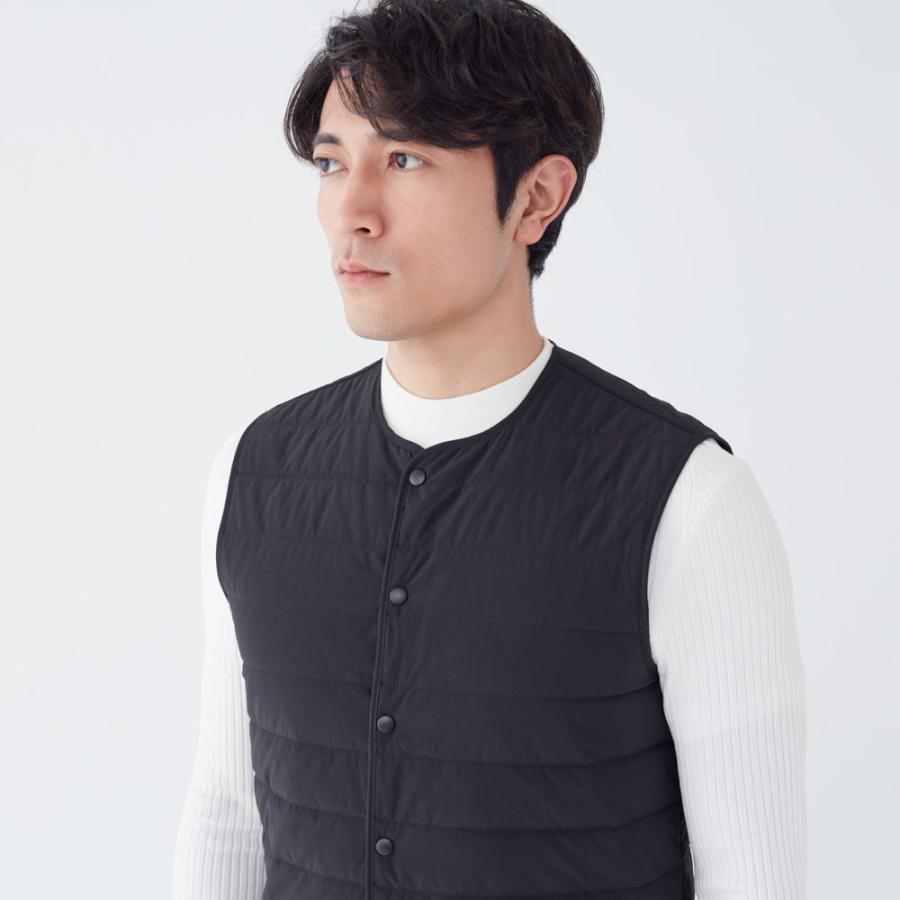 BODY WILD グンゼ キルティングベスト メンズ 秋冬 中綿 吸湿発熱 保温 キルト ジレ 中綿ベスト 暖かい あったか アウトドア ボディワイルド M〜L - 画像 (2)