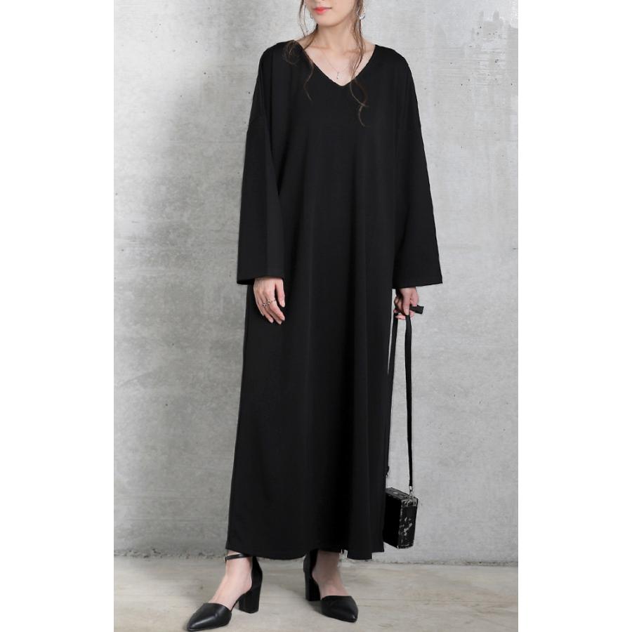 HUG.U ワンピース Aライン ロングワンピース パール レディース 長袖 結婚式 パーティー - 画像 (2)