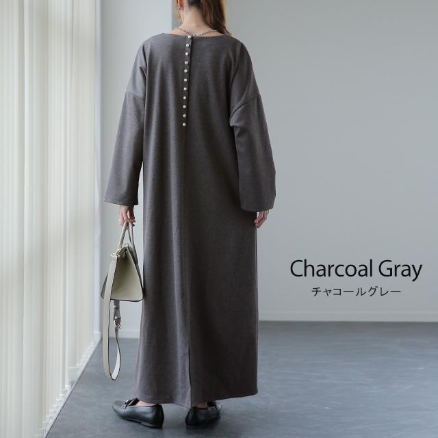 HUG.U ワンピース Aライン ロングワンピース パール レディース 長袖 結婚式 パーティー - 画像 (8)