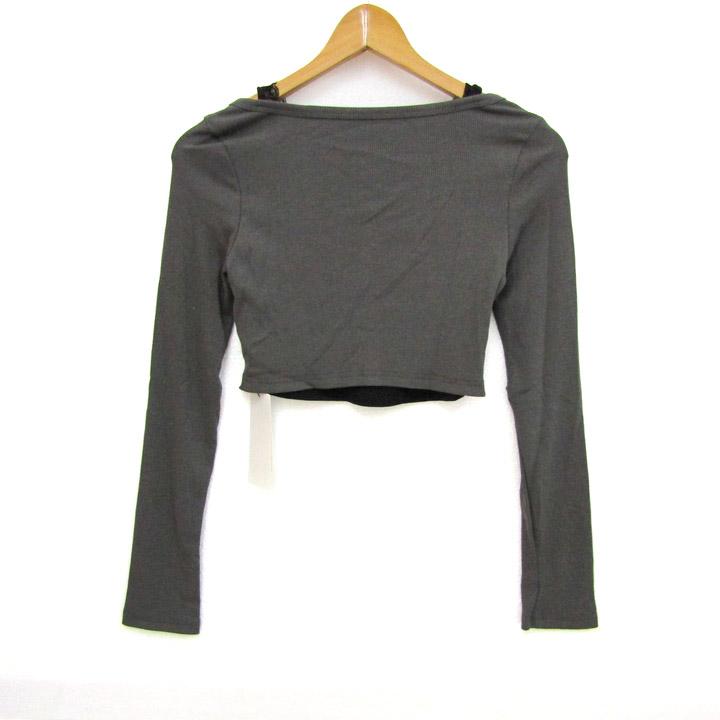 デイジー カットソー シャツ レイヤード 未使用 ストレッチ トップス レディース XSサイズ グレー系 Dazy