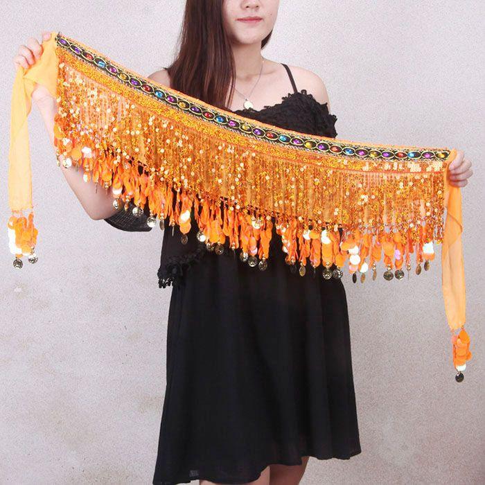 ベリーダンス ヒップスカーフ ( 全10色 ) スパンコール フリンジ ダンス衣装 おしゃれ 衣装 レッスン着 レッスンウェア ヒップスカート レディース - 画像 (9)