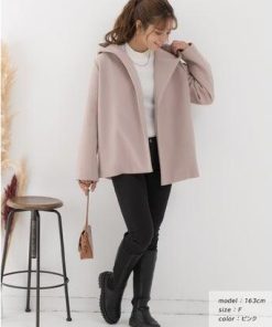 アドティエ ad thie フード付きコート (ピンク)