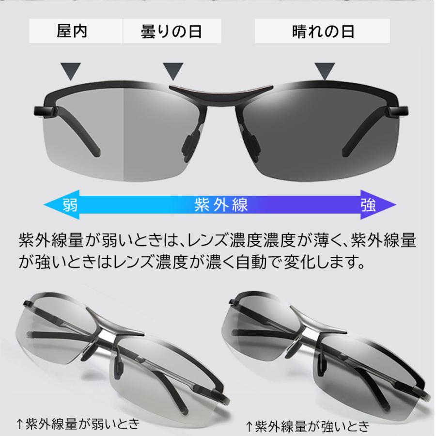 サングラス メンズ 偏光 調光 偏光サングラス 軽量 UVカット スポーツ スポーツサングラス ドライブ 釣り 運転 ゴルフ Isabell - 画像 (6)