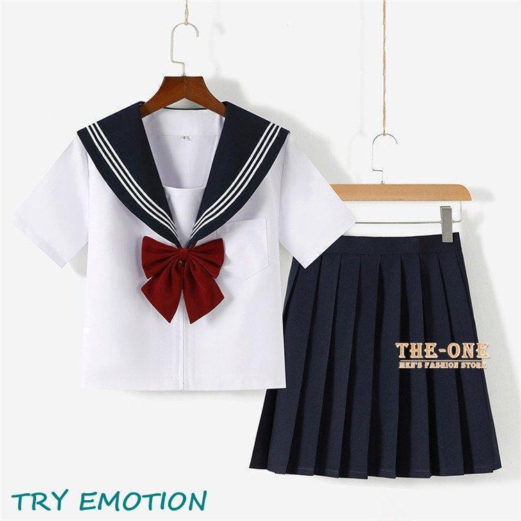 セーラー服 半袖 長袖 ブラウス 丈長め 膝丈 正統派 女子制服 単品 セットアップ 女子高校生 JK制服 蝶ネクタイ付き 本格制服 - 画像 (3)
