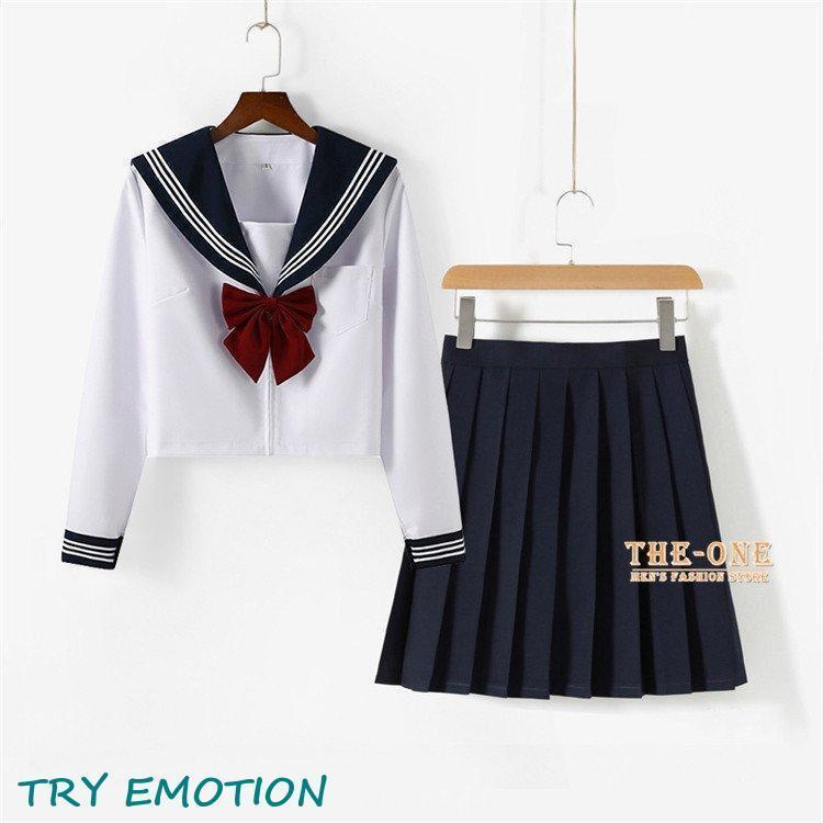 セーラー服 半袖 長袖 ブラウス 丈長め 膝丈 正統派 女子制服 単品 セットアップ 女子高校生 JK制服 蝶ネクタイ付き 本格制服 - 画像 (4)