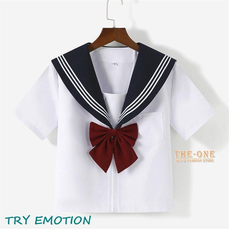 セーラー服 半袖 長袖 ブラウス 丈長め 膝丈 正統派 女子制服 単品 セットアップ 女子高校生 JK制服 蝶ネクタイ付き 本格制服 - 画像 (5)