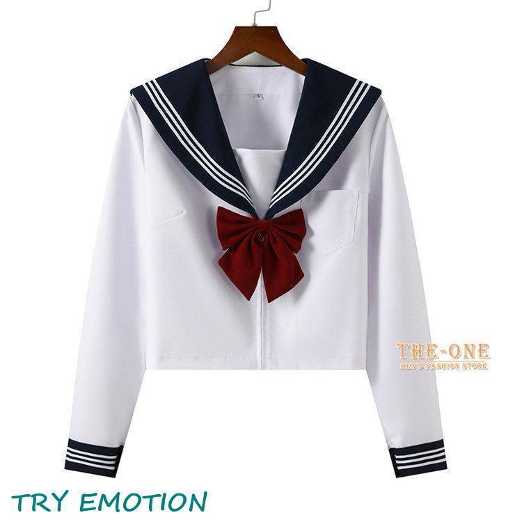 セーラー服 半袖 長袖 ブラウス 丈長め 膝丈 正統派 女子制服 単品 セットアップ 女子高校生 JK制服 蝶ネクタイ付き 本格制服 - 画像 (6)