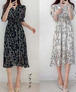 miniministore 花柄 フレアワンピース春夏カシュクール風【ゆうパケット可】ポイント利用