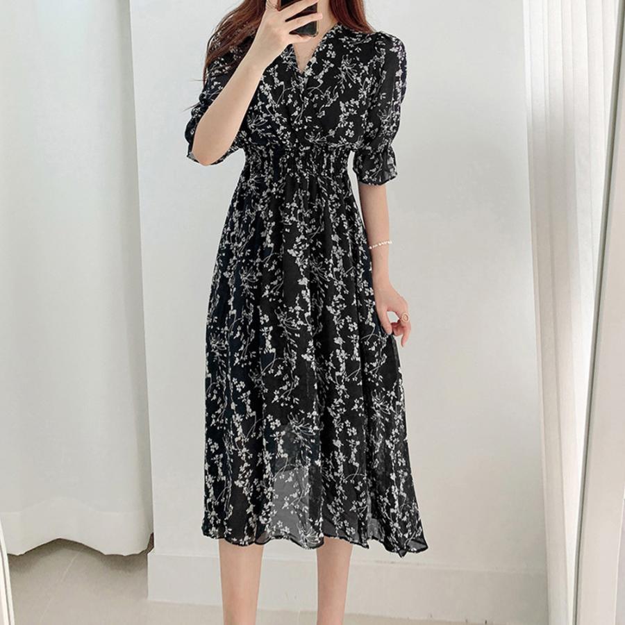 miniministore 花柄 フレアワンピース春夏カシュクール風【ゆうパケット可】ポイント利用 - 画像 (5)