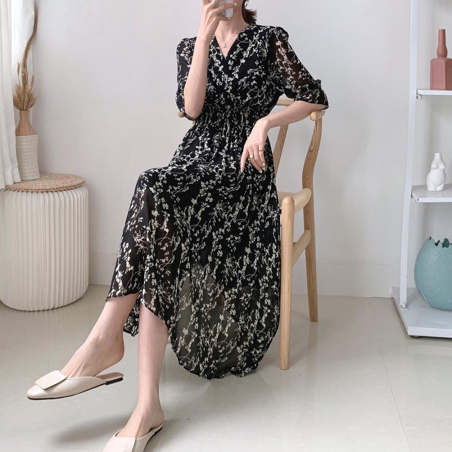 miniministore 花柄 フレアワンピース春夏カシュクール風【ゆうパケット可】ポイント利用 - 画像 (6)