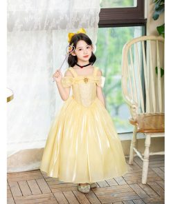 ベル ドレス 子供 キッズ コスプレ 衣装 美女と野獣 コスチューム 子供服 仮装 ディズニーランド  女の子 ハロウィン クリスマス ロング