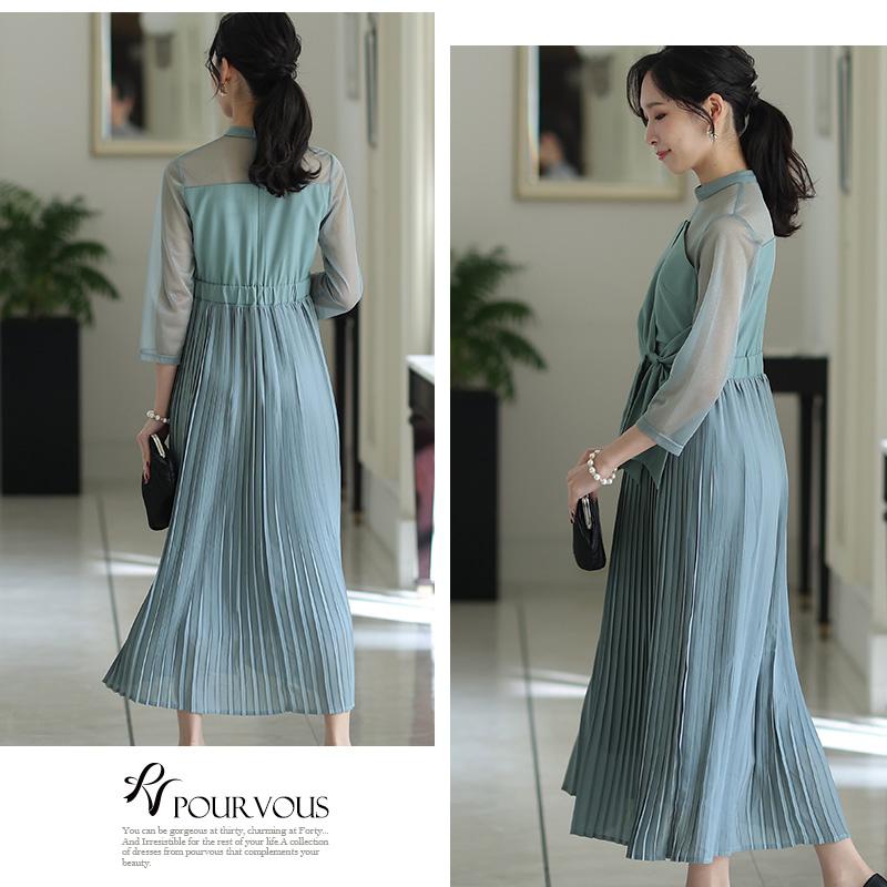 PourVous パーティードレス 結婚式 ワンピース ドレス フォーマルドレス 大きいサイズ 体型カバー 上品 フォーマル 小さいサイズ 小柄 お呼ばれ - 画像 (6)