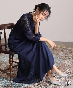 atlo パーティードレス ワンピース 結婚式 大きいサイズ ドレス 体型カバー フォーマルドレス 小さいサイズ フォーマル お呼ばれ 顔合わせ 上品 小柄 韓国 20代 30代