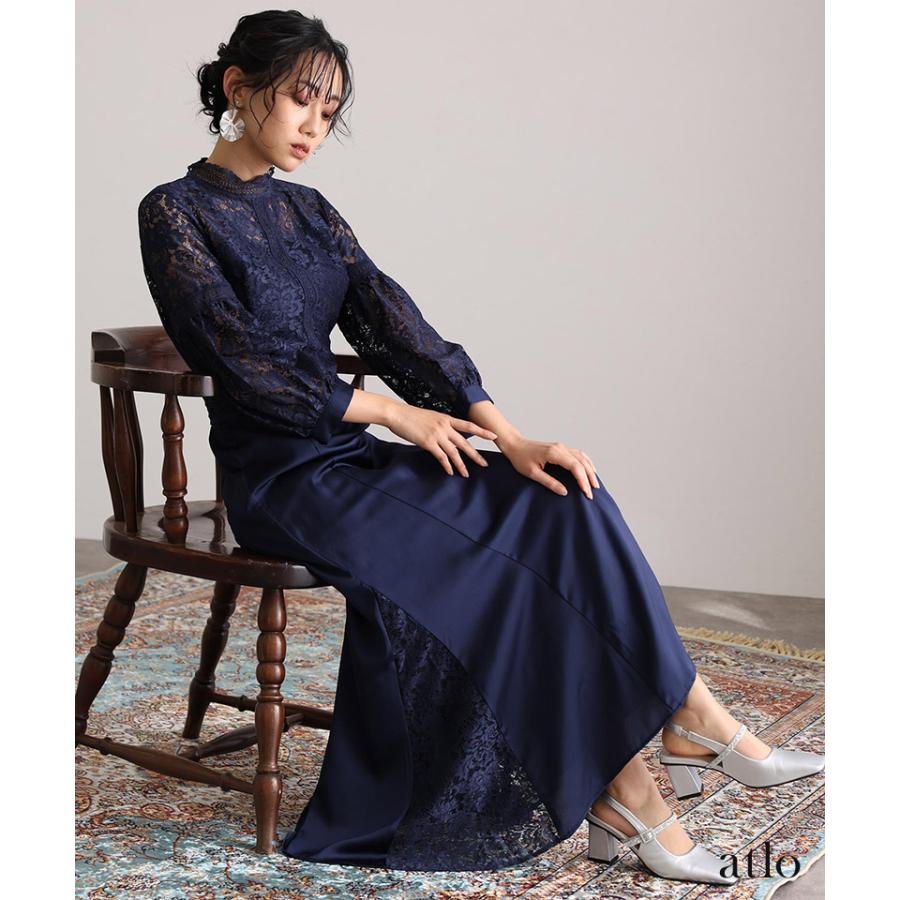 atlo パーティードレス ワンピース 結婚式 大きいサイズ ドレス 体型カバー フォーマルドレス 小さいサイズ フォーマル お呼ばれ 顔合わせ 上品 小柄 韓国 20代 30代 - 画像 (5)