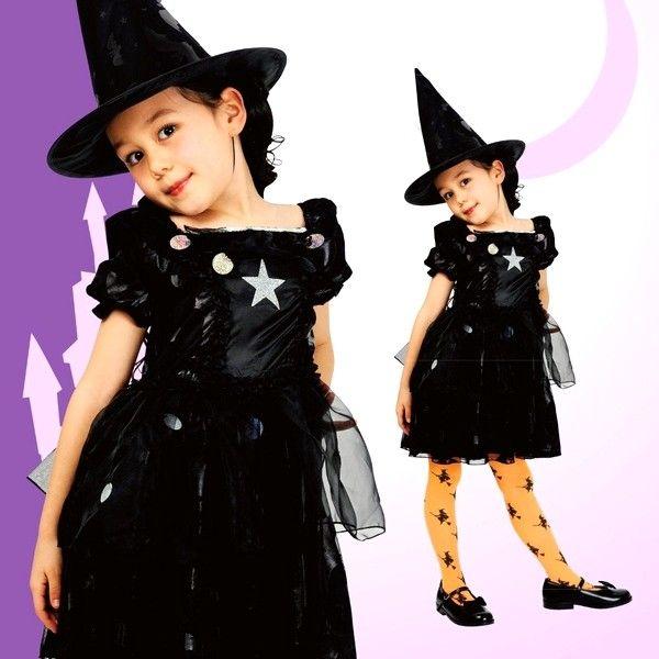 ハロウィン コスプレ 魔女 衣装 キッズ 2点セット 120 140 サイズ 子供用 ワンピース コスチューム ウィッチ 送料無料 hw000062 - 画像 (3)