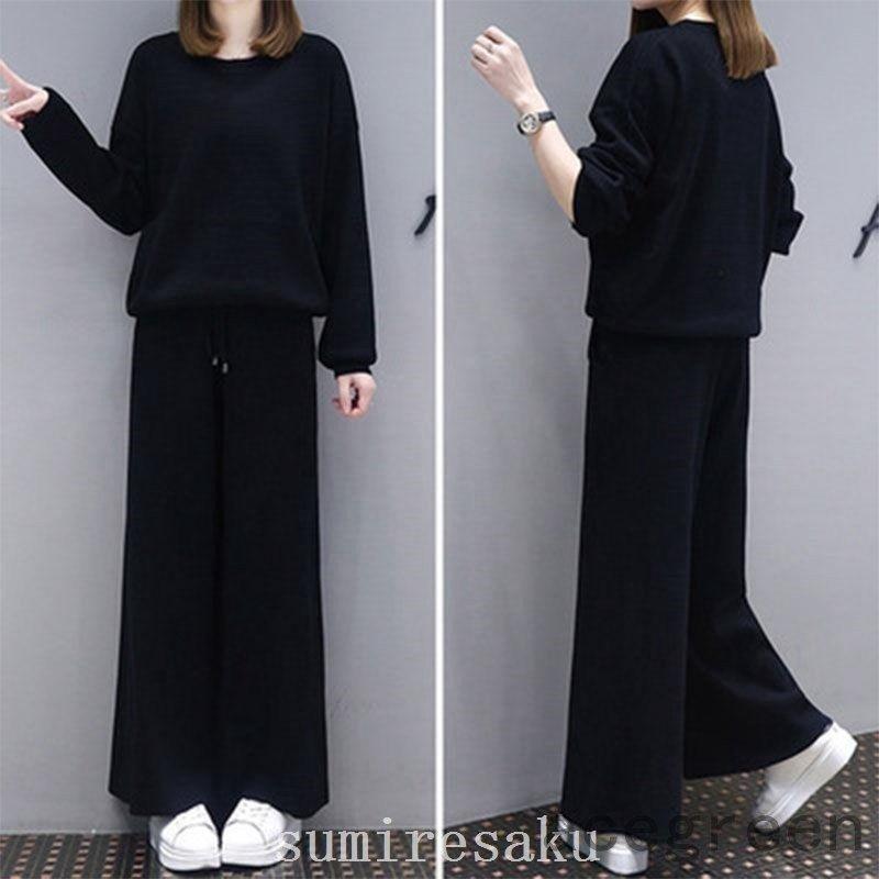 スウェット上下セットアップレディースおしゃれジャージゆったりかわいい上下セットルームウェアパンツリラックスパジャマスポーツ - 画像 (2)