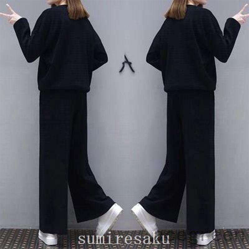 スウェット上下セットアップレディースおしゃれジャージゆったりかわいい上下セットルームウェアパンツリラックスパジャマスポーツ - 画像 (3)