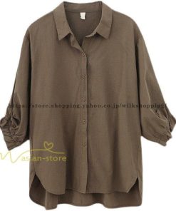 シャツ シャツブラウス 無地 レディース 可愛い 長袖シャツ 秋コーデ 7分袖 ゆったり 大きいサイズ 40代50代 きれいめ 春夏秋 カジュアル おしゃれ 20代30代