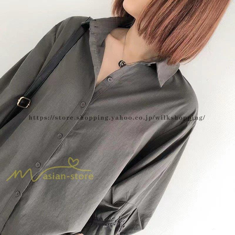 シャツ シャツブラウス 無地 レディース 可愛い 長袖シャツ 秋コーデ 7分袖 ゆったり 大きいサイズ 40代50代 きれいめ 春夏秋 カジュアル おしゃれ 20代30代 - 画像 (2)