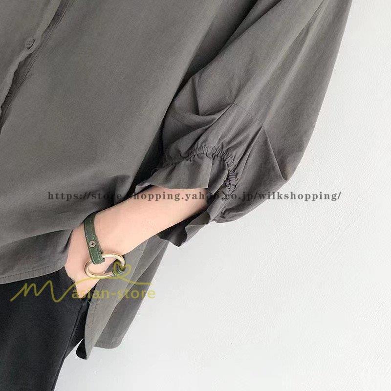 シャツ シャツブラウス 無地 レディース 可愛い 長袖シャツ 秋コーデ 7分袖 ゆったり 大きいサイズ 40代50代 きれいめ 春夏秋 カジュアル おしゃれ 20代30代 - 画像 (3)