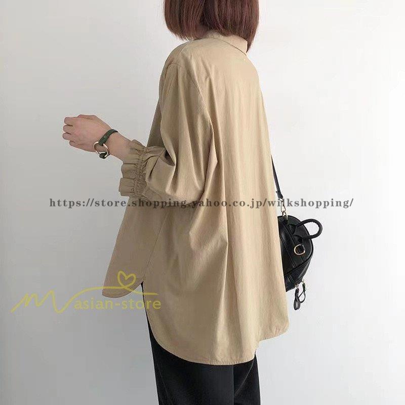 シャツ シャツブラウス 無地 レディース 可愛い 長袖シャツ 秋コーデ 7分袖 ゆったり 大きいサイズ 40代50代 きれいめ 春夏秋 カジュアル おしゃれ 20代30代 - 画像 (5)