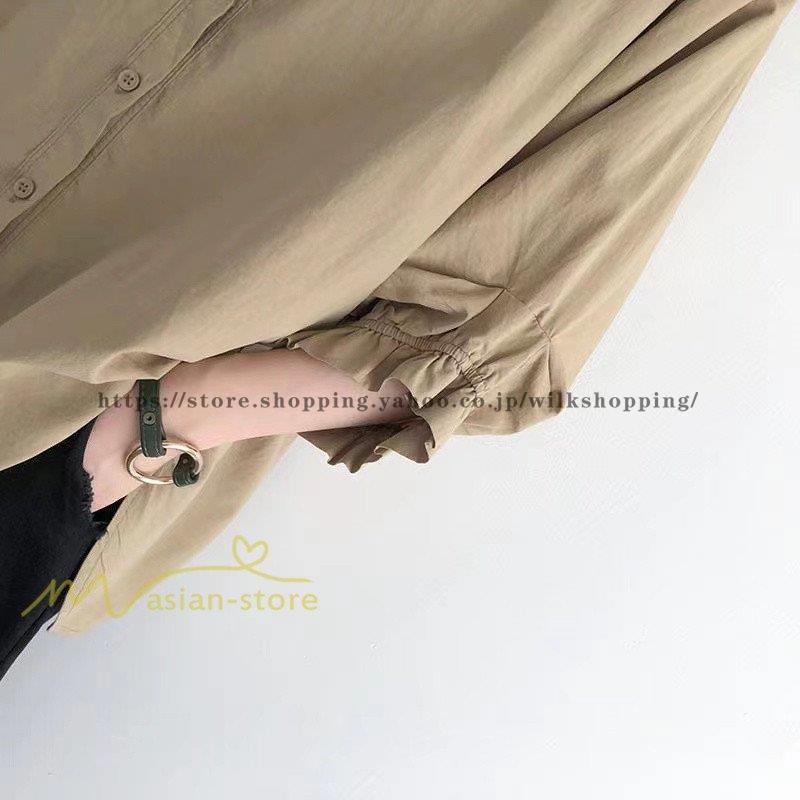 シャツ シャツブラウス 無地 レディース 可愛い 長袖シャツ 秋コーデ 7分袖 ゆったり 大きいサイズ 40代50代 きれいめ 春夏秋 カジュアル おしゃれ 20代30代 - 画像 (6)