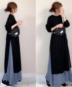 レディース ワンピース 春 秋 長袖 ロングワンピース セットアップ マキシ丈 秋冬 通勤着 秋服 ゆったり 体型カバー